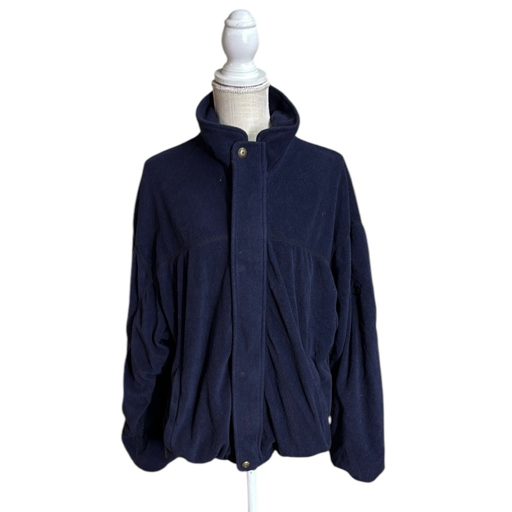 Descente Long Sleeve Full Zip Up Fleece Jacket Blue Mens Size L XL